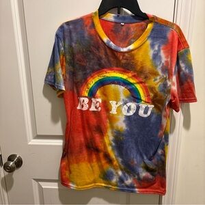Be You Tie-Dye Rainbow Short Sleeve Tee